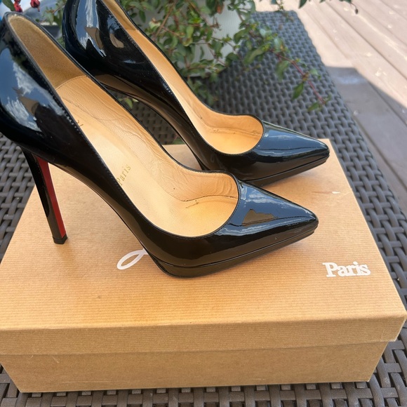 Christian Louboutin Black Pigalle Plato 120 SZ 37 Leather Pumps - Picture 6 of 13